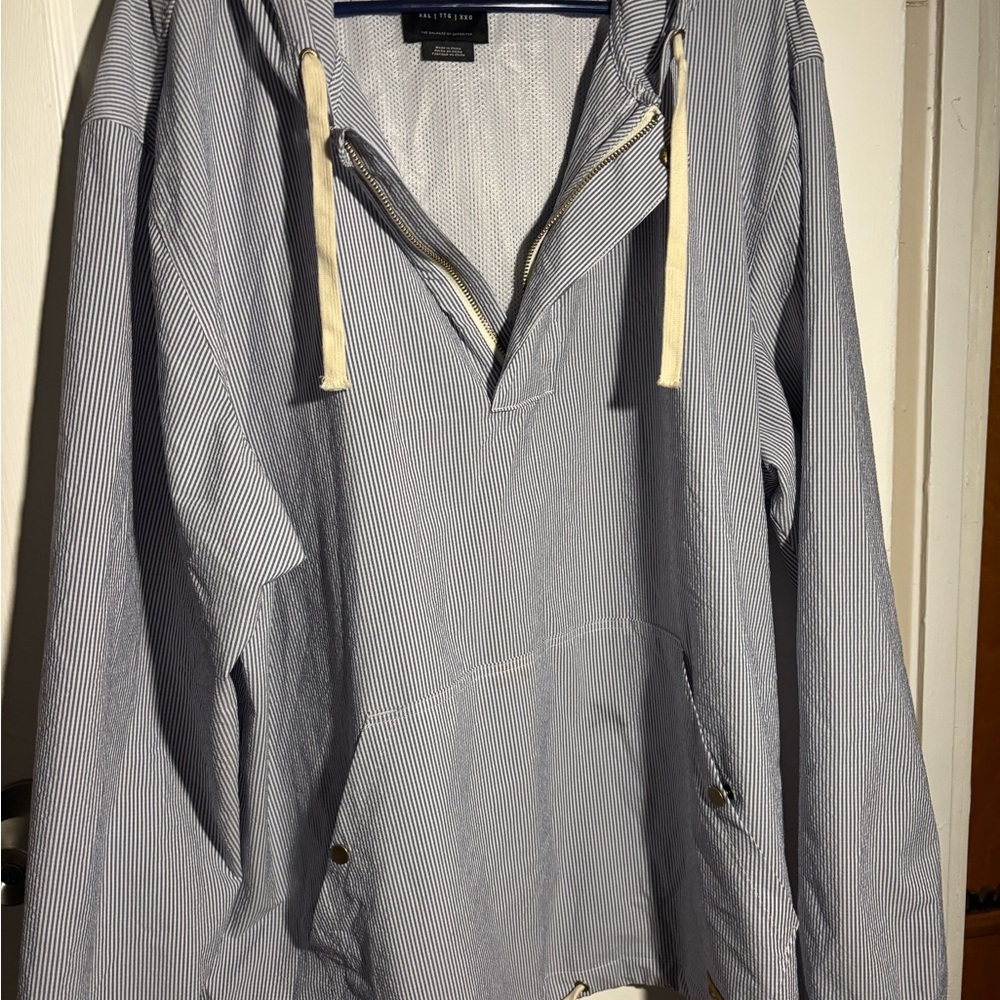 RVCA Navy and White Striped Shirt